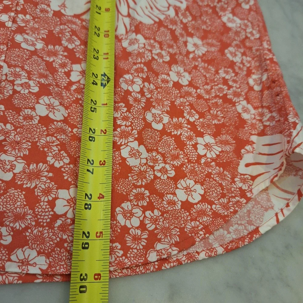 J.Crew Button Down Shortsleeve Shirt‎ Sz Lg Hawaiian Floral Slim Fit Secret Wash